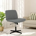thumbnail image 1 of Armless Office Chair - Cross Leg Design, Wide Seat, Adjustable Swivel & Ergonomic - No Wheels, Comfortable Computer Chair for Home Office, Dressing Room, 1 of 7