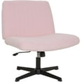 thumbnail image 1 of Criss Cross Chair Armless Cross Legged Office Desk Chair Adjustable Swivel Ergonomic Desk Chair No Wheels U Shaped Backrest with Wide Seat Native Sponge Computer Task Vanity Chair for Home Office, 1 of 6