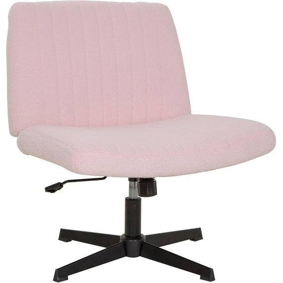 Criss Cross Chair Armless Cross Legged Office Desk Chair Adjustable Swivel Ergonomic Desk Chair No Wheels U Shaped Backrest with Wide Seat Native Sponge Computer Task Vanity Chair for Home Office