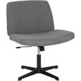 thumbnail image 1 of Criss Cross Chair Armless Cross Legged Office Desk Chair Adjustable Swivel Ergonomic Desk Chair No Wheels U Shaped Backrest with Wide Seat Native Sponge Computer Task Vanity Chair for Home Office, 1 of 6