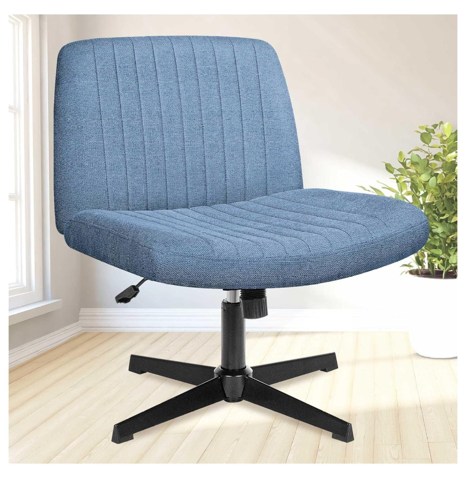 Criss Cross Chair, Armless Legged Office Desk Chair, No Wheels Swivel