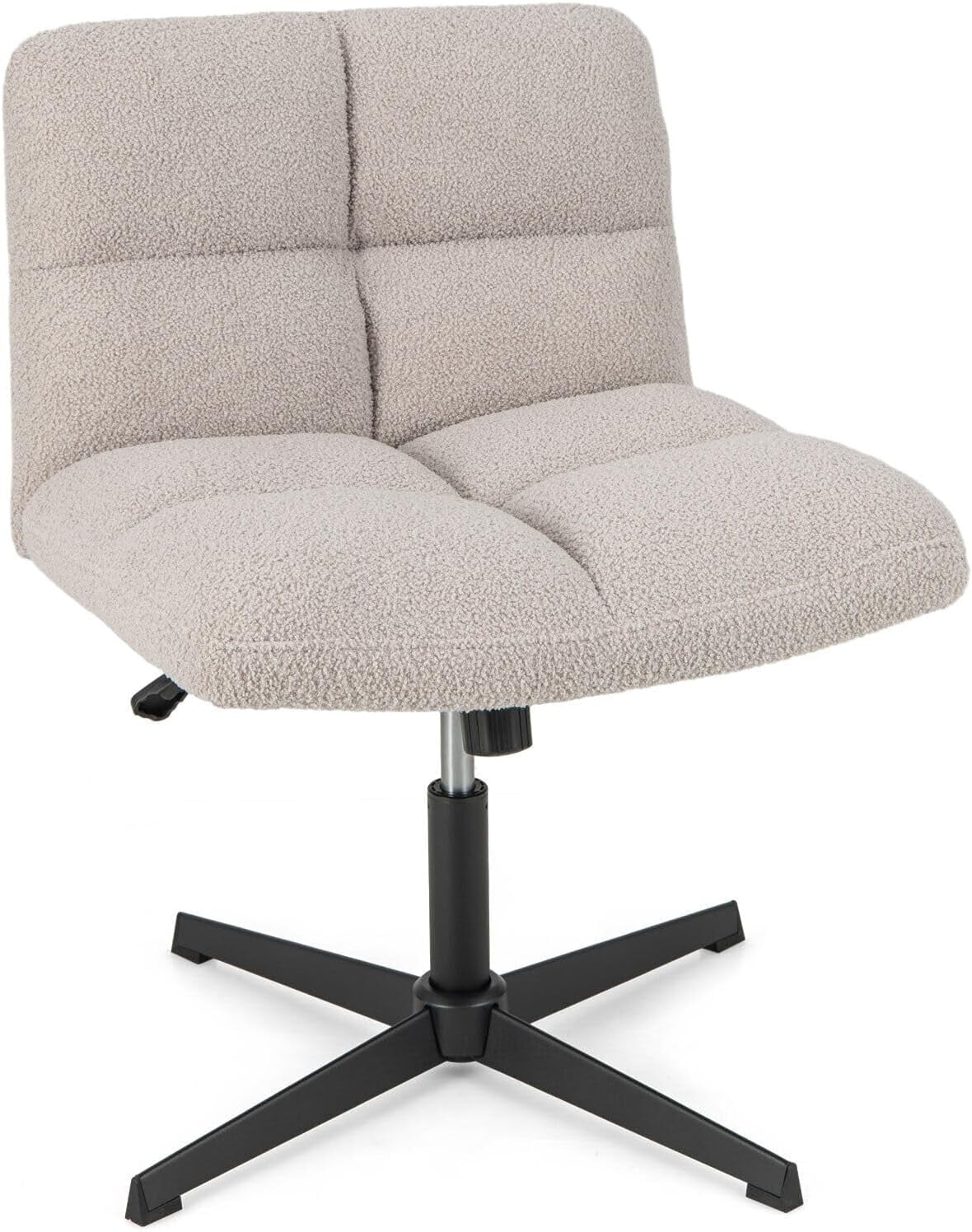 Criss Cross Chair, Faux Fur Armless Cross Legged Office Desk Chair No