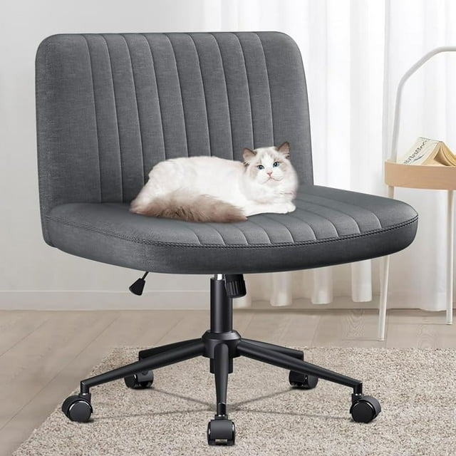 Criss Cross Chair with Wheels, Armless Cross Legged Office Desk Chair