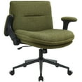 thumbnail image 1 of Criss Cross Chair with Wheels and Flip-Up Arms,Cross Legged Office Chair, Ergonomic Desk Chairs with Fabric Padded, Height Adjustable Wide Seat Swivel Chair for Home Office, Bedroom Vanity, 1 of 8