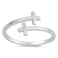 thumbnail image 1 of CHOOSE YOUR COLOR Criss Cross Christian Open Flexible Ring 925 Sterling Silver Band Jewelry Female Size 4, 1 of 4