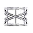 thumbnail image 1 of Criss Cross Diamond Engagement Band, Women Full Eternity Diamond Wedding Band, Pave Set Diamond Band, Open Hollow Band, 925 Sterling Silver, 2.2 Ct Simulated Diamond, 1 of 3