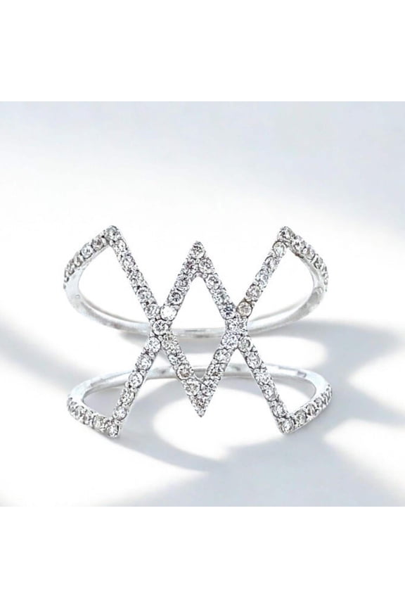 Criss Cross Diamond Ring, 14k Solid Gold, Natural Diamonds, Everyday Wear Jewelry, Ready To Ship, Women's Day Gift