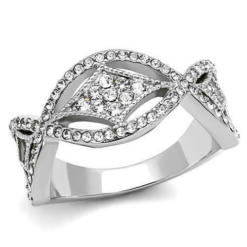 Criss Cross Diamond Ring, Pave Set Diamond Engagement Wedding Ring, Split Shank Diamond Ring, Accents Diamond Anniversary Ring, 1.9 Ct Simulated Diamond, 14K White Gold Plated