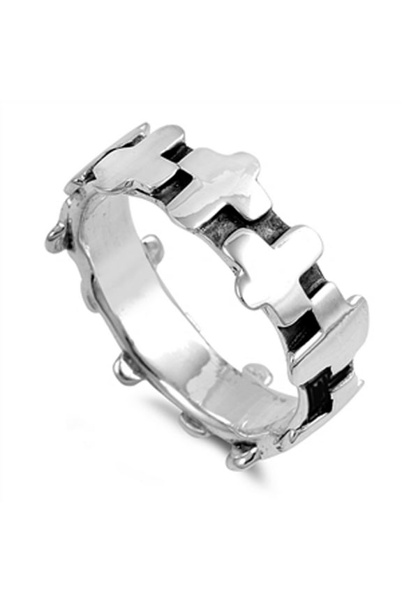 Criss Cross Eternity Christian Purity Ring .925 Sterling Silver Band Jewelry Female Male Size 7