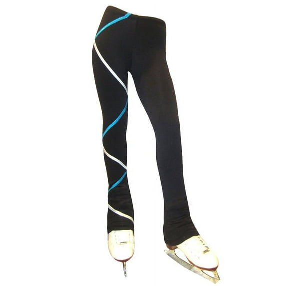 Criss Cross Fleece Ice Skating Pants Silver/Turquoise XP211