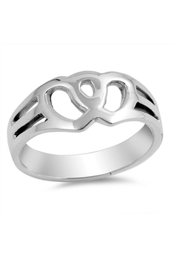Criss Cross Heart Love Knot Purity Ring .925 Sterling Silver Band Jewelry Female Male Unisex Size 5