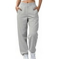 thumbnail image 1 of Criss Cross High Waisted Sweatpants Women Baggy Stretchy Gym Active Athletic Joggers Straight Legs Casual Fall Winter Pants Gray XL, 1 of 8