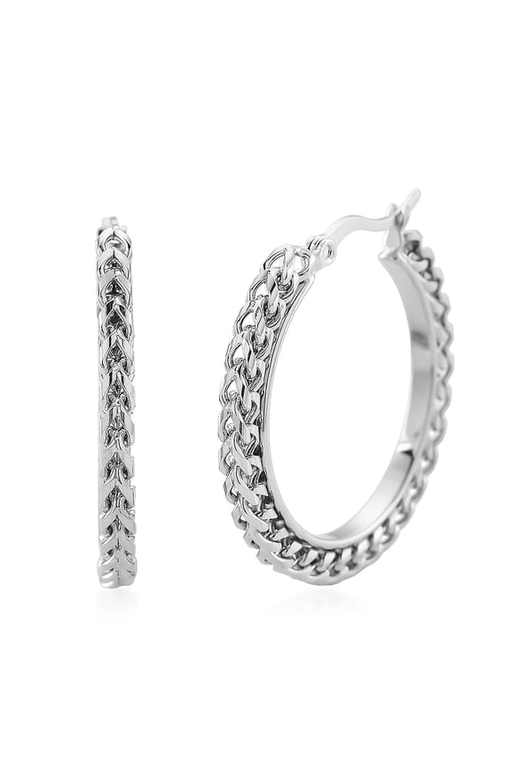 Criss Cross Hoop Earrings in Stainless Steel Christmas Gifts