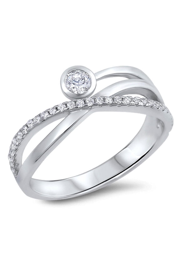 Criss Cross Infinity Knot Engagement Ring For Women's Gift 1.8 Ct Diamond 14K White Gold Over