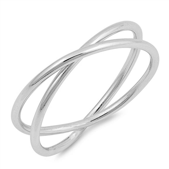 Criss Cross Infinity Knot Ring .925 Sterling Silver Band Jewelry Female Male Unisex Size 10