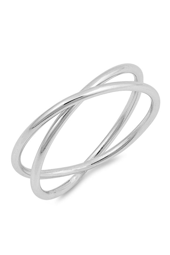 Criss Cross Infinity Knot Ring .925 Sterling Silver Band Jewelry Female Male Unisex Size 9