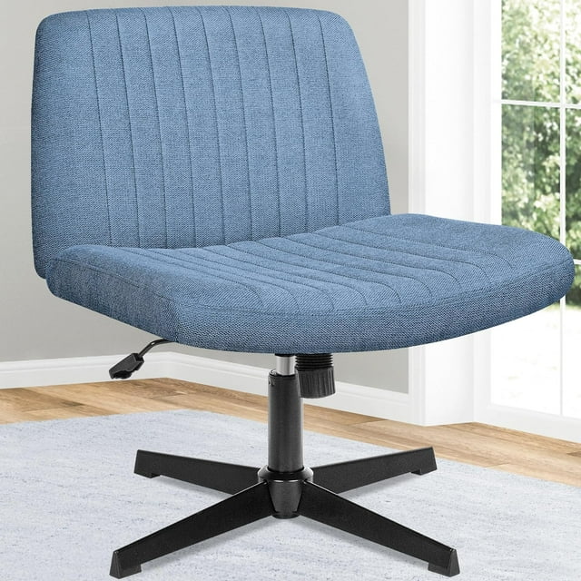 NEO CHAIR Minimalist Blue Armless Home Office Desk Chair, Swivel No