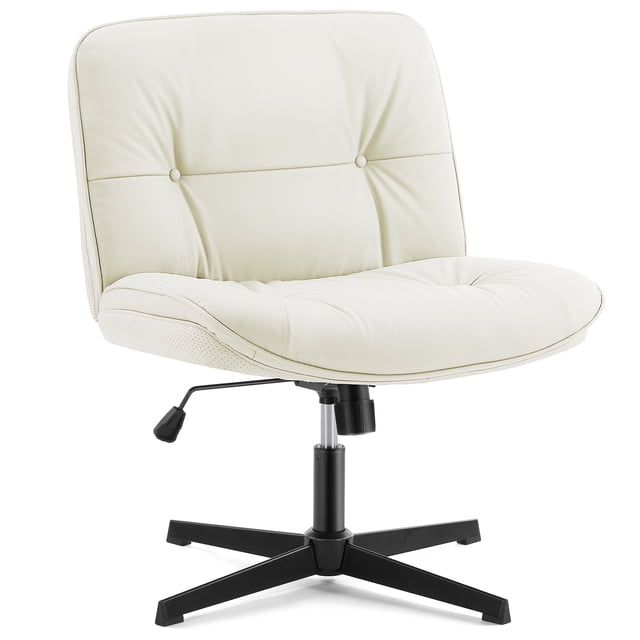 Wrought Studio™ Criss Cross Desk Chair No Wheels Swivel Pu Leather