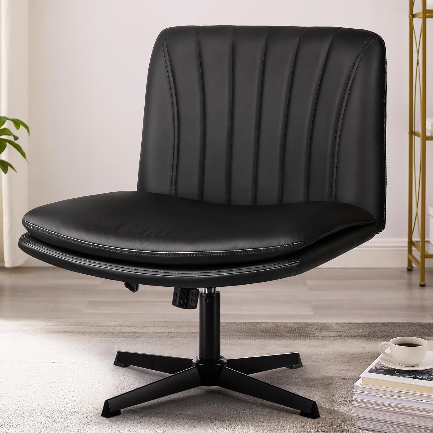 Criss Cross Legged Office Chair,Armless Office Desk Chair No Wheels ...