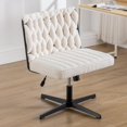 Criss Cross Legged Office Chair No Wheels Armless Swivel Desk Chair