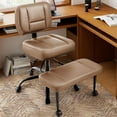 thumbnail image 1 of Criss Cross Office Chair-ADHD Chair with Adjustable Footstool, 360° Swivel Meditation Chair Flexible Design for Home, PU Ergonomic Cross Legged Desk Chair Brown, 1 of 8