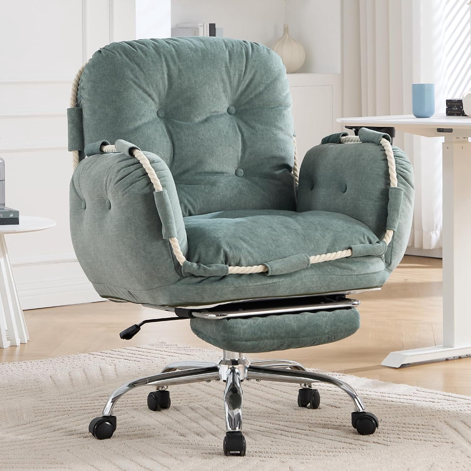 Criss Cross Office Chair with Foot Rest Flip Armrests for Pets and ...