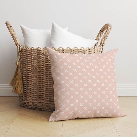 Criss Cross Pink Throw Pillow