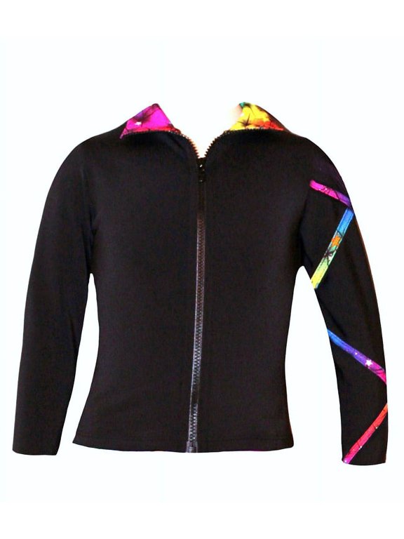 Criss Cross Poly/Spandex Rainbow Ice Skating Jacket XJ121