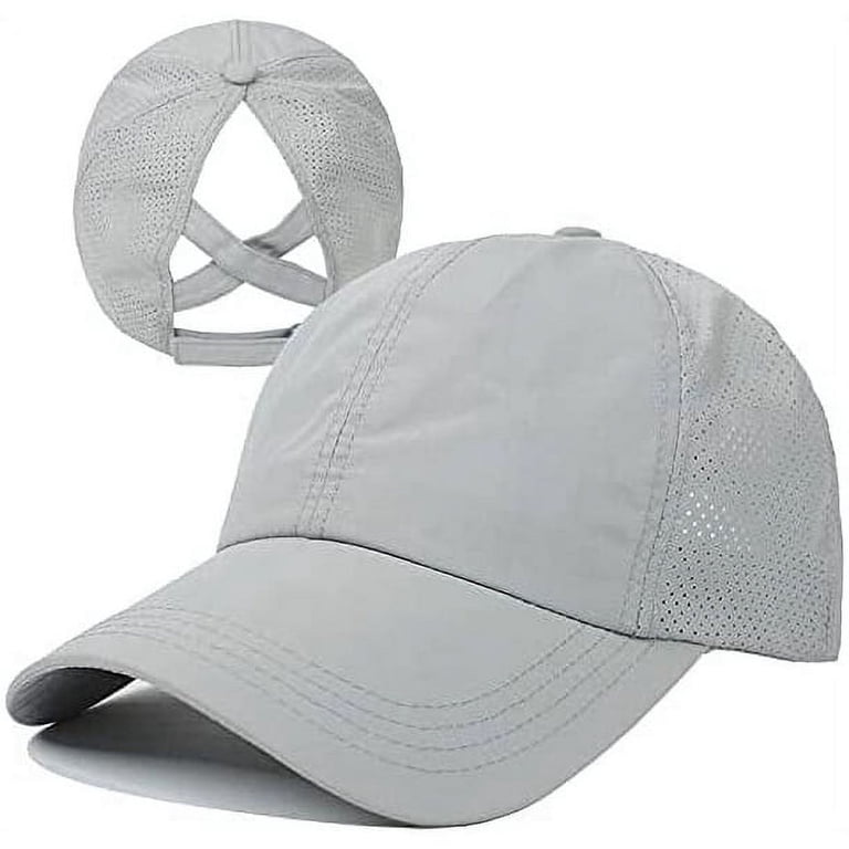 Criss Cross Ponytail Hat High Mesh Womens Baseball Cap Hat  display picture 1