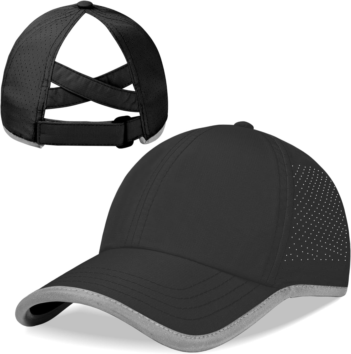 Bonvince Women’s Criss Cross Ponytail Hat – Quick-Dry Baseball Cap, UV Protection, Adjustable Fit