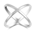 thumbnail image 1 of Criss Cross Shiny Ring .925 Sterling Silver Band Jewelry Female Male Unisex Size 13, 1 of 4
