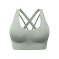 thumbnail image 1 of Criss Cross Sports Bra for Women Padded Workout Bralette Medium Support Crossback Athletic Yoga Running Bras, 1 of 5