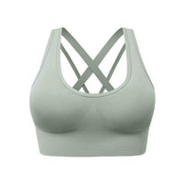 Criss Cross Sports Bra for Women Padded Workout Bralette Medium Support Crossback Athletic Yoga Running Bras