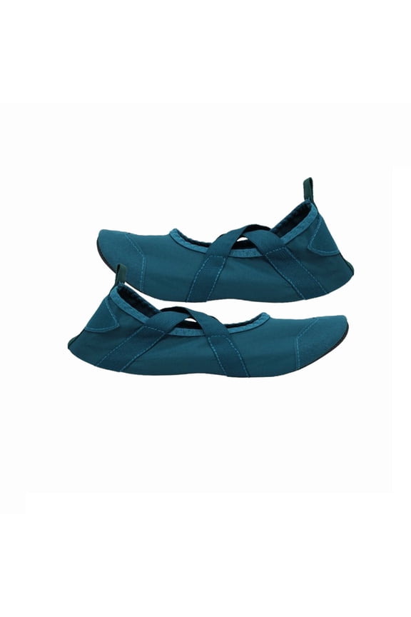 Criss Cross Strap Women Yoga Shoes Non Slip Soft Sole Barefoot Indoor Pilates Dance Gym Home Training Flat Slippers green M