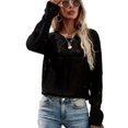 thumbnail image 1 of Criss Cross Two Tone Sweater Black Large, 1 of 3
