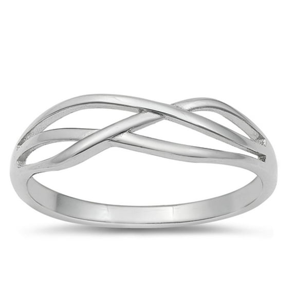 Criss Cross Wave Vintage Ring .925 Sterling Silver Band Jewelry Female Male Unisex Size 5