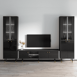 Evel TV-BK-BK Entertainment Center - Walmart.com