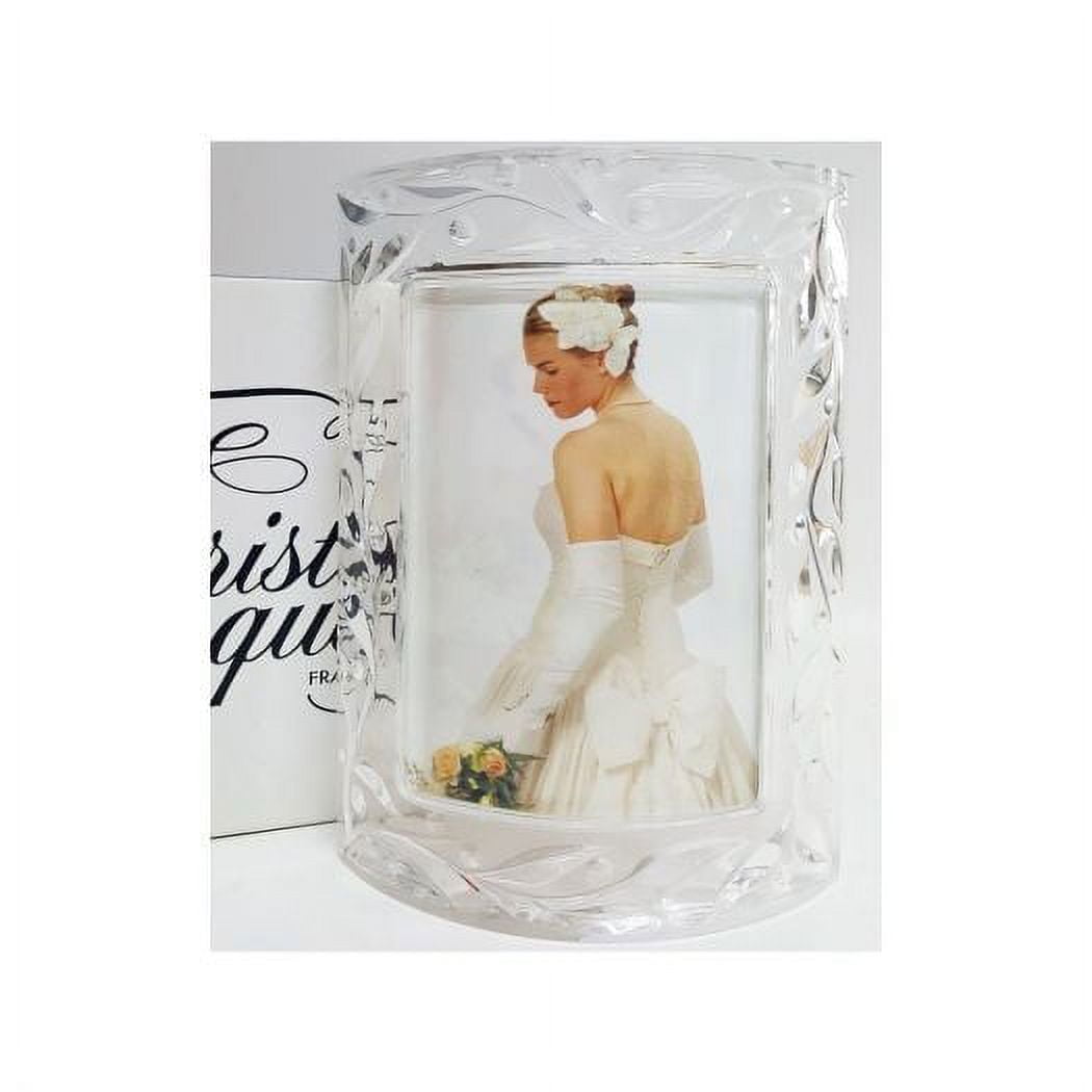 Cristal D'arques Feuille 24% Lead Crystal Curved Floral Photo Frame 6" x 4"