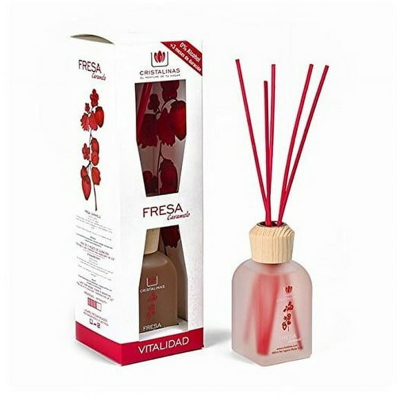 Cristalinas Reed Diffusers Scented Air Freshener, 100 ML, Strawberry (Fresa)