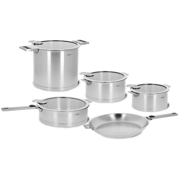 Cristel Strate 18/10 Stainless Steel 13 Piece Cookware Set with Removable Handles