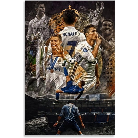 Cristiano Football Ronaldo Canvas Poster Soccer Wall Art Posters And Bedroom Decor Posters For Room Aesthetic 12x18inch(30x45cm)