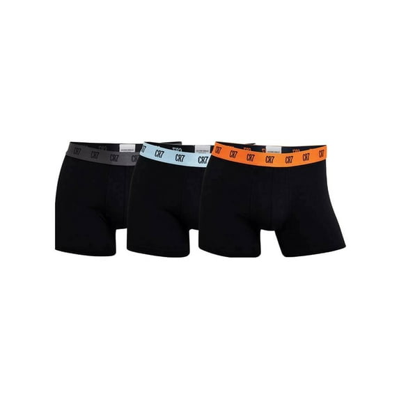 Cristiano Ronaldo CR7 Men's 3-Pack Trunk Cotton Stretch (Black/Orange/Stone, Medium)