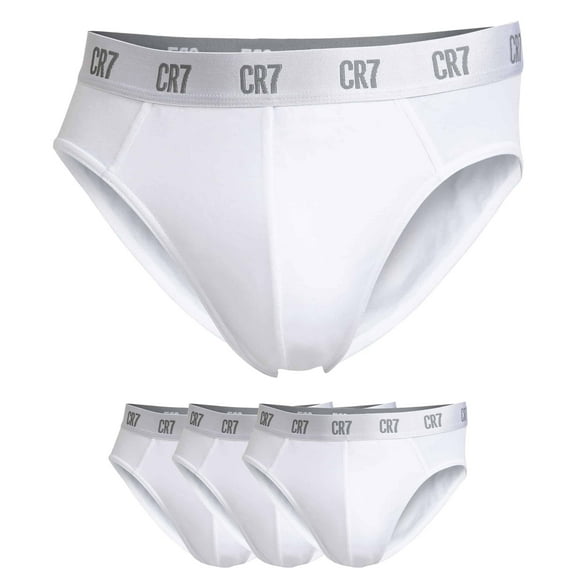 Cristiano Ronaldo CR7 Mens 3 Pack Briefs - Basics (White, XX-Large)