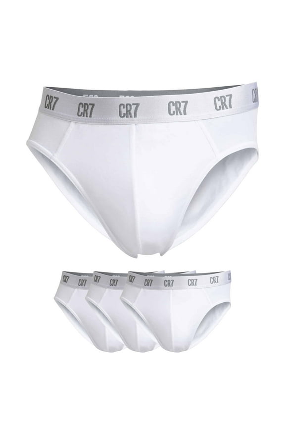 Cristiano Ronaldo CR7 Mens 3 Pack Briefs - Basics (White, XX-Large)