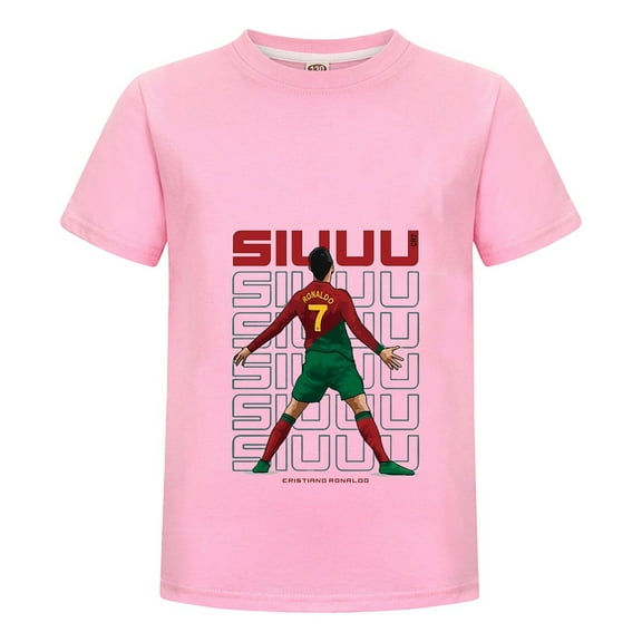 Cristiano Ronaldo CR7 T-Shirt for Kids | Youth Football Tee | Short Sleeve Fanwear