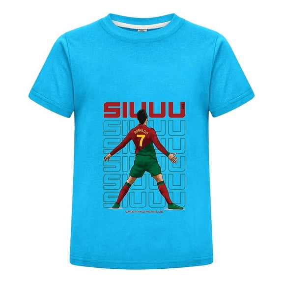 Cristiano Ronaldo CR7 T-Shirt for Kids | Youth Football Tee | Short Sleeve Fanwear