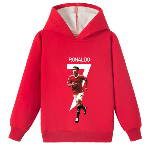 Cristiano Ronaldo Children's Brushed Warm Fleece-Lined Hooded Sweatshirt Long Sleeve for Girls Winter