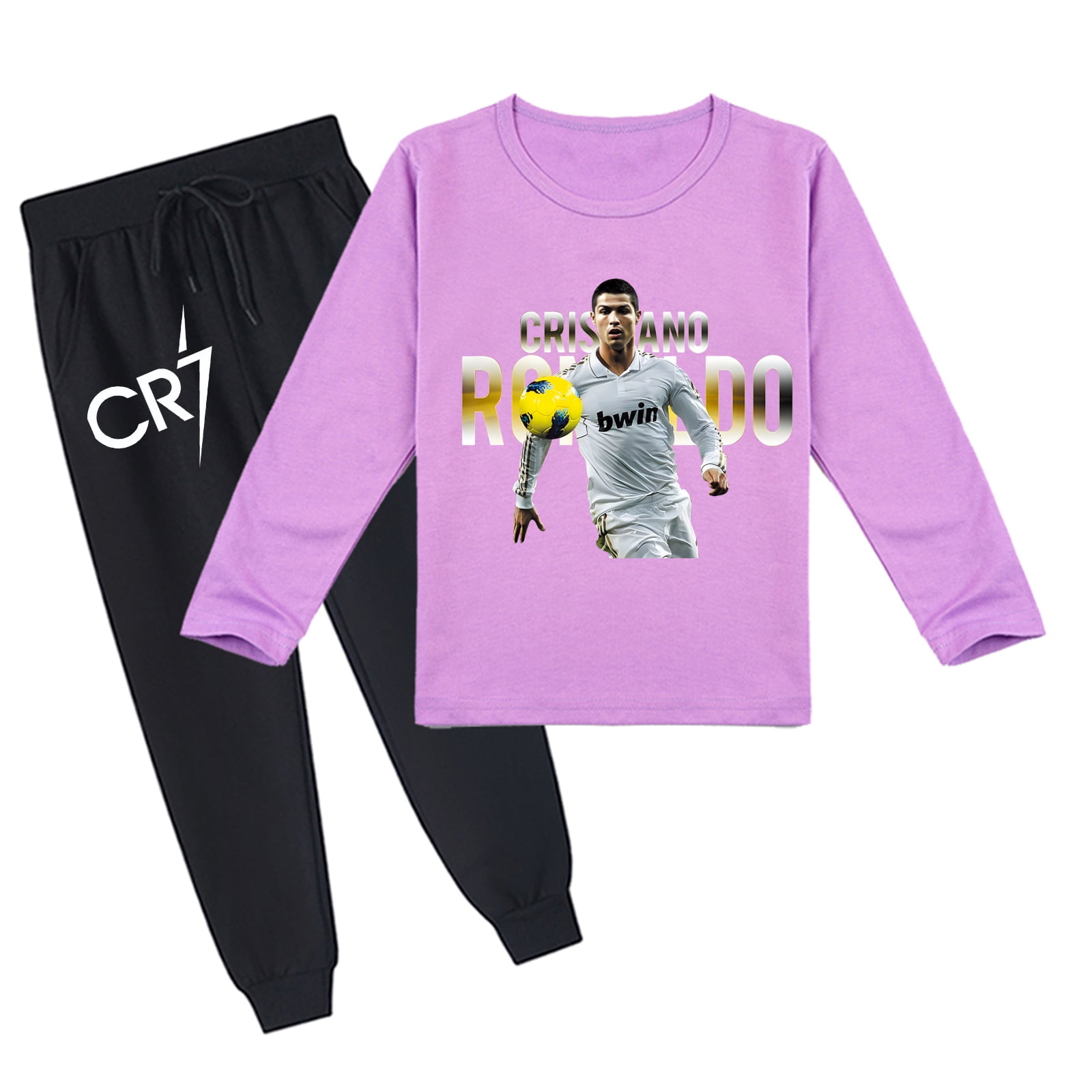 Cristiano Ronaldo Children's Comfy Cotton Long Sleeve TShirt Tops Sets Kids Tshirt Tops
