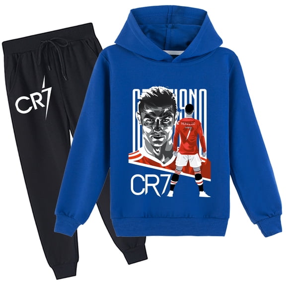 Cristiano Ronaldo Comfy kids' hoodie and sweatpants, loose fit, sporty design, suits boys and girls alike.