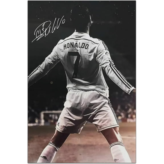 Cristiano Ronaldo Football Stars Canvas Poster | Unframed Wall Art Decor | 16in x 24in (Cristiano Ronaldo Poster)